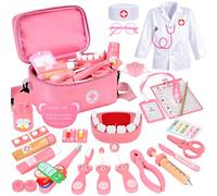 Mactoou Dentist Toys for Kids, Doctors Set for Kids, Doctors Kit for Toddlers, Pretend Play Educational Toy Gift for 3 4 5 6 7 8 Year Old girls