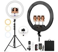 MACTREM 22-Inch Dimmable Ring Light 6500K with Tripod Stand Phone Holder