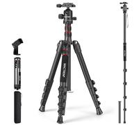 MACTREM 80" Camera Tripod, DSLR Tripod Heavy Duty for Travel, 360 ° Ball Head Professional Aluminum Tripod & Monopod with Carry Bag Compatible with Canon Nikon Binoculars Laser Telescope, 33lb Load