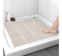 MACUNIN Non-Slip Shower Mat 60 x 60 cm Non-Slip Shower Mat with Suction Cups BPA-Free Foldable and Cut to Size Shower Mat Non-Slip Mould Resistant