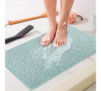MACUNIN Shower Mat Non-Slip 40 X 60 cm Soft Comfort Safety Bath Mat with Drainage Holes, PVC Loofah Massage Shower Mats for Wet Areas, Quick Drying and Mildew Resistant,Green,40X 60 cm