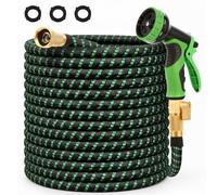 Macuvan 50FT Garden Hose Non-Expandable Flexible Water Hose with Spray Nozzle Tangle Free & Kink Free Leak-Proof 3/4" Solid Fittings Lightweight Pipe for Outdoor Lawn Yard