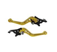 MACVCTVOSY Brake Lever Handle Clutch Universal 1 Pair Adjustable Front Rear Disc Brakes Double Disc Brake(Gold)