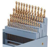 MACXCOIP Cobalt Number Size Drill Bit Set, 60Pcs M35 High Speed Steel Jobber Length Drill Bit Kit for Hardened Metal, Stainless Steel, Cast Iron, Wood and Plastic, with Index Storage Case, #1-60