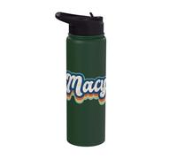 Macy First Name Girl Vintage Style 70s 80s Personalized Stainless Steel Insulated Water Bottle