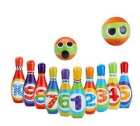 MAD 4 TOYS Indoor Kids Bowling Set - 10 Colorful Foam Pins & 1 Soft Bowling Balls - Sensory Toddler Toy for Indoor Play, Motor Skills, Color Learning & Family Fun