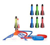 MAD 4 TOYS Kids Foam Rocket Launcher with Light - Air Pump Stomp Rocket Toy for Boys & Girls - Outdoor Jump & Launch Game for Backyard, Park & Playground - Safe Soft Rockets, STEM Learning Fun