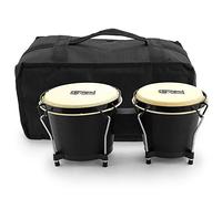 Mad About MA-BON01 Oak Bongo Drums with Carry Bag, 6 inches & 7 inches Black