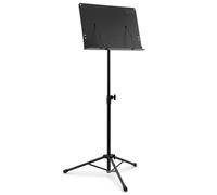 Mad About MUS24-BK Orchestral Sheet Music Stand with Page Retainers and Tripod Base