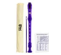 Mad About REC04 Descant Recorder, Soprano School Recorder with Bag, Cleaning Rod and Fingering Chart, Purple
