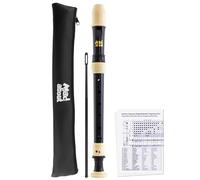 Mad About REC05 Descant Recorder, Soprano School Recorder with Bag, Cleaning Rod and Fingering Chart, Black & Ivory