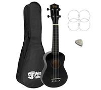 Mad About SU8 Left Handed Soprano Ukulele in Black with FREE Gig Bag, Felt Pick, and Spare Strings - Great for Schools and Beginners