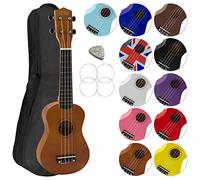 Mad About SU8-NT Soprano Ukulele with FREE Gig Bag, Pick, and Spare Strings - Great for Schools and Beginners, Now With Carbon Black Strings for Improved Tuning - Natural