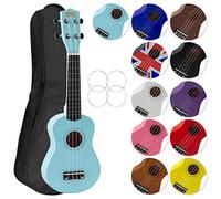 Mad About SU8 Soprano Ukulele in Light Blue with FREE Gig Bag, Pick, and Spare Strings - Great for Schools and Beginners