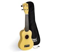 Mad About SU8 Soprano Ukulele - Mellow Yellow with Gig Bag, Pick, and Spare Strings - Great for Schools and Beginners, Includes Carbon Black Strings for Improved Tuning