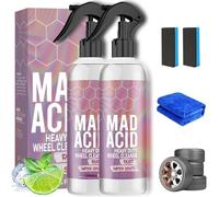 Mad Acid Glass Cleaner,Mad Acid Water Spot Remover,Heavy-Duty Wheel Cleaners,Wheel and Tire Cleaner Multi Purpose,Car Glass Oil Film Remover For Glass,Wheels (2, 236ML)