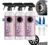 Mad Acid-Mad Acid Glass Cleaner, Mad Acid Heavy-Duty Wheel Cleaner, Water Spot Remover for Cars, For Glass, Chrome, Paint, Vehicle Emblems,Mag Wheels, Car Detailing (3PC-16 oz)