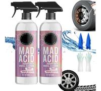 Mad Acid-Mad Acid Glass Cleaner, Mad Acid Heavy-Duty Wheel Cleaner, Water Spot Remover for Cars, For Glass, Chrome, Paint, Vehicle Emblems,Mag Wheels, Car Detailing (2PC-8 oz)
