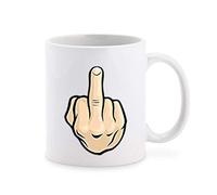 Mad Aggressive Flipping Off Giving The Bird Middle Finger Hand Cartoon Coffee Mug Tea Cup Novelty Gift Mugs 11 oz