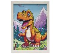 Mad Ally Kids Light-Up Wall Decor | LED Picture Frame | Adjustable Brightness | Timer Function | Battery Operated | Dinosaur Design | Gift for Age 6, 11, & 12 Year Old Girl | Wall Art