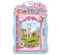 Mad Ally Unicorn Diary with Lock & Key | Secret Girls Diary Set with Rainbow Star Pen, Gem Stickers | Ideal for Journaling And Note-Taking | Pink | Unicorn Theme | Gift for Girls Aged 6 to 12