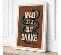 Mad as a Cut Snake Vintage Canvas Wall Art Print 18x12 Inch