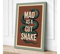 Mad as a Cut Snake Vintage Canvas Wall Art Print 24x16 Inch