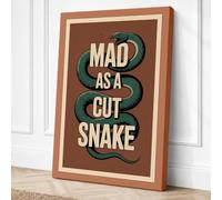 Mad as a Cut Snake Vintage Canvas Wall Art Print 24x16 Inch (61 x 41 cm)