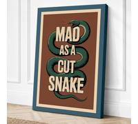 Mad as a Cut Snake Vintage Canvas Wall Art Print 24x16 Inch (61 x 41 cm)