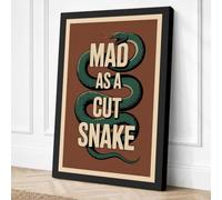 Mad as a Cut Snake Vintage Canvas Wall Art Print 36x24 Inch (91 x 61 cm)
