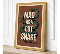 Mad as a Cut Snake Vintage Canvas Wall Art Print 36x24 Inch (91 x 61 cm)