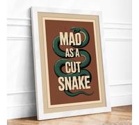 Mad as a Cut Snake Vintage Framed Wall Art Print A2 White
