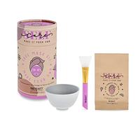 MAD Beauty Make It Your Own Face Mask Set, Self-Care DIY Kit, Lavender Clay Mask Powder Formula, Instructions, Reusable Mixing Bowl, & Silicone Brush