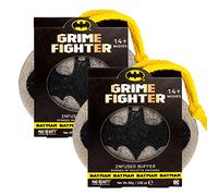 Mad Beauty Warner Brothers Batman 2 Pack Infused Buffer Sponge | Shower Soap Accessory | Fun Gift for Kids, Men Spa, Skin Care, Stocking Stufer