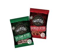 Mad Butcher Salami Bites - 40 g Mini Classic Salami Snack and Chorizo Snack | Pack of 6, VARIETY Bundle | High Protein Meat Snack | Gluten Free Sticks Keto Diet