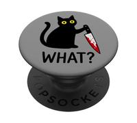Mad cat funny comic illustration PopSockets Adhesive PopGrip