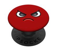 Mad Cranky Face - Funny Cartoon Red PopSockets Adhesive PopGrip