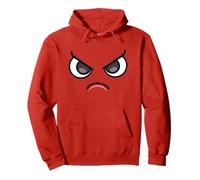 Mad Cranky Face - Funny Cartoon Red Pullover Hoodie