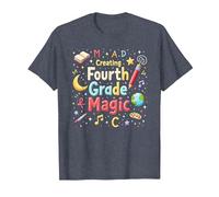 MAD Creating Fourth Grade Magic T-Shirt, Men, Heather Blue, 6XL