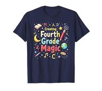 MAD Creating Fourth Grade Magic T-Shirt, Men, Navy, 6XL