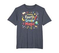 MAD Creating Fourth Grade Magic T-Shirt, Men's Big and Tall, Heather Blue, 5X Tall