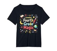 MAD Creating Fourth Grade Magic T-Shirt, Women's Plus, Black, 1X