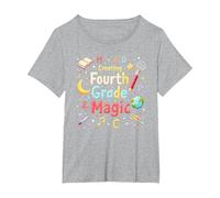 MAD Creating Fourth Grade Magic T-Shirt, Women's Plus, Heather Grey, 1X