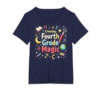 MAD Creating Fourth Grade Magic T-Shirt, Women's Plus, Navy, 6X