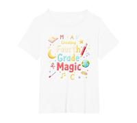 MAD Creating Fourth Grade Magic T-Shirt, Women's Plus, White, 1X