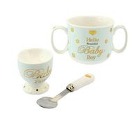 Mad Dots Mug Egg Cup & Spoon Set - Baby Boy