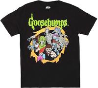 Mad Engine Boys' Big Goosebumps Logo and Characters Glow-in-The-Dark Kids T-Shirt Black M