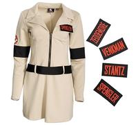 Mad Engine Ghostbusters Dress with 4 Interchangeable Name Patches Adult Women's Halloween Costume Cosplay, Multicolored, Large
