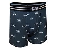 Mad Engine Mens Star Wars Mandalorian Grogu The Child Performance Boxer Brief, Grey, M