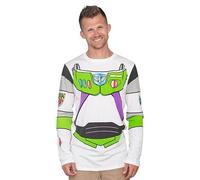 Mad Engine Toy Story I am Buzz Lightyear Adult Long Sleeve Costume T-Shirt White
